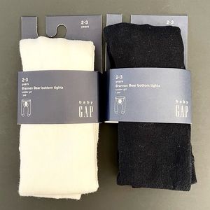 Gap Girls Brannan Bear Bottom Tights White/Blue Classic Navy NWT Size 2-3 Years